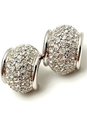 Swarovski Silver Crystal Pave Earrings